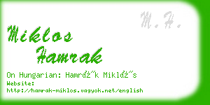 miklos hamrak business card